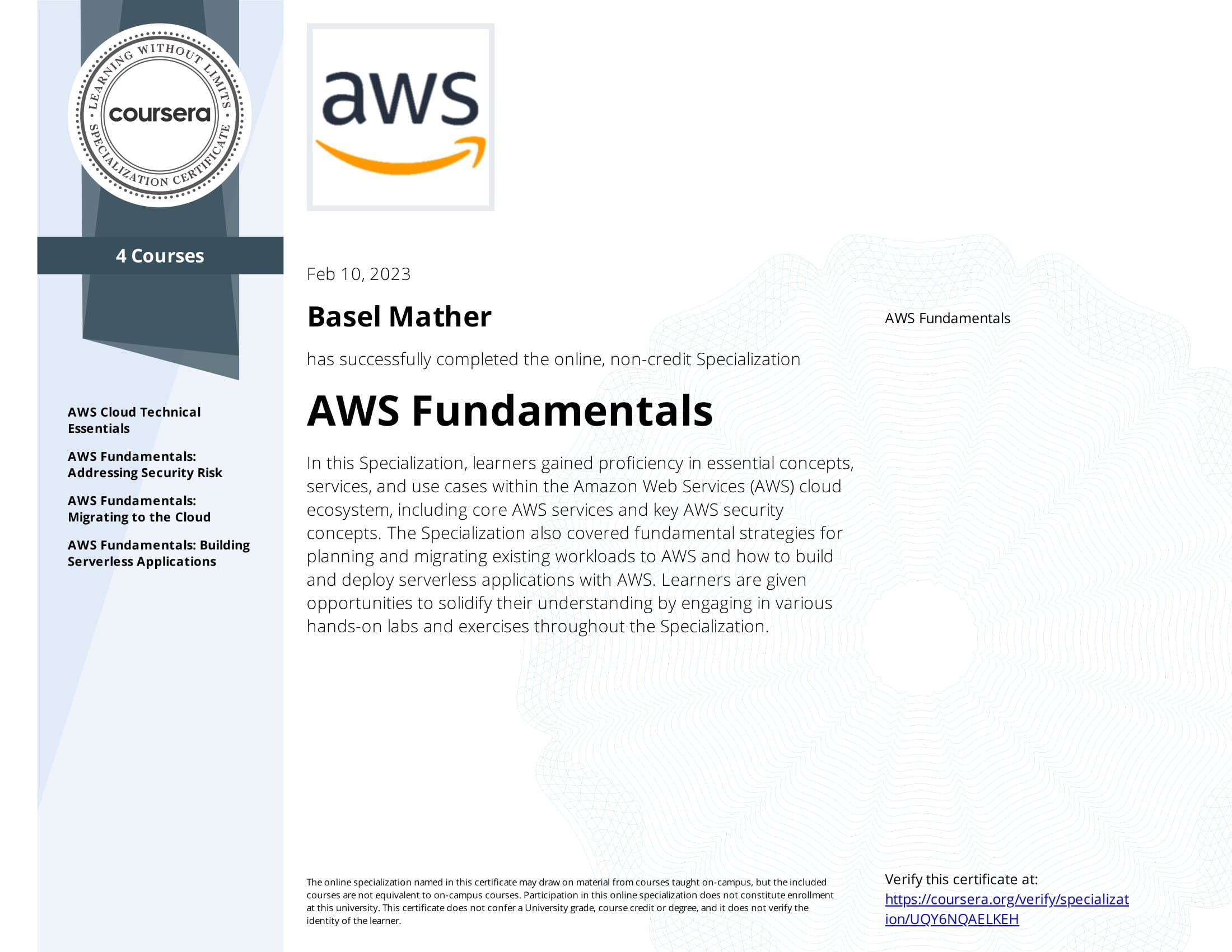 AWS Fundamentals Specialization