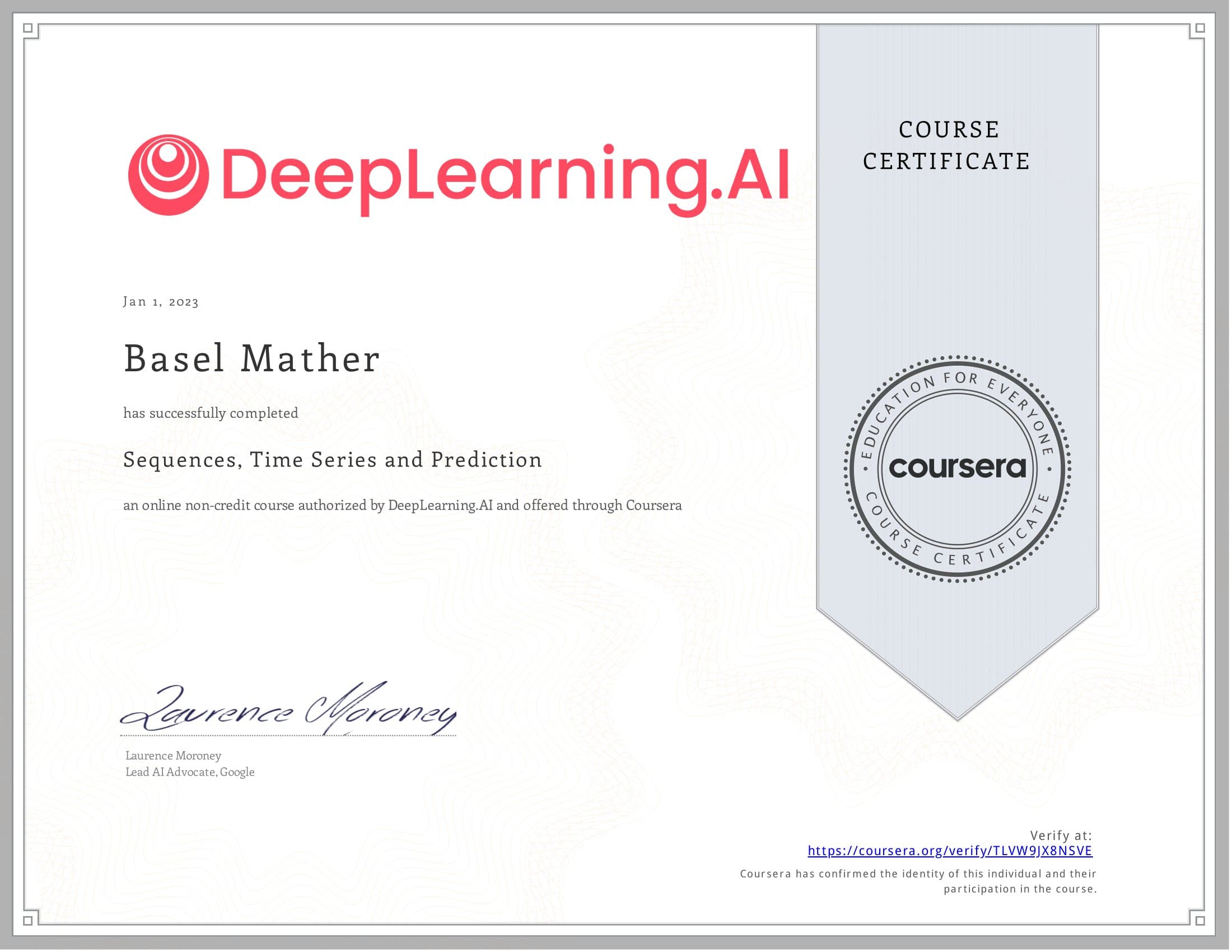 Sequence, Time Series, and Prediction